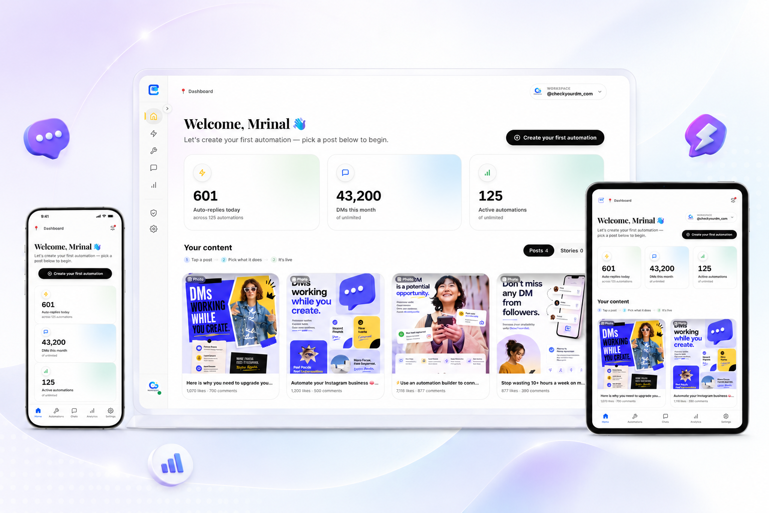 CheckYourDM dashboard